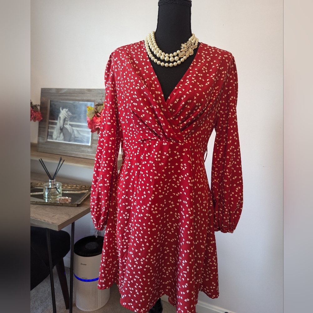 Red heart dress